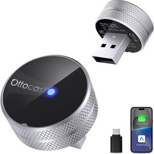 OTTOCAST Mini Tube 2026 Wireless CarPlay & Android Auto Adapter, 5GHz WiFi Auto